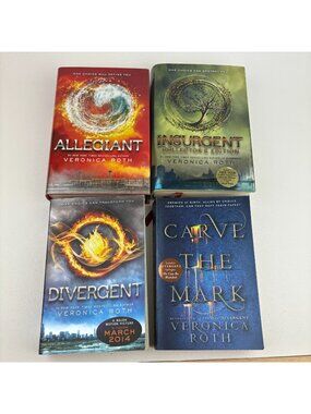 Lot of 4 Veronica Roth Books Allegiant, Insurgent, Divergent & Carve the Mark